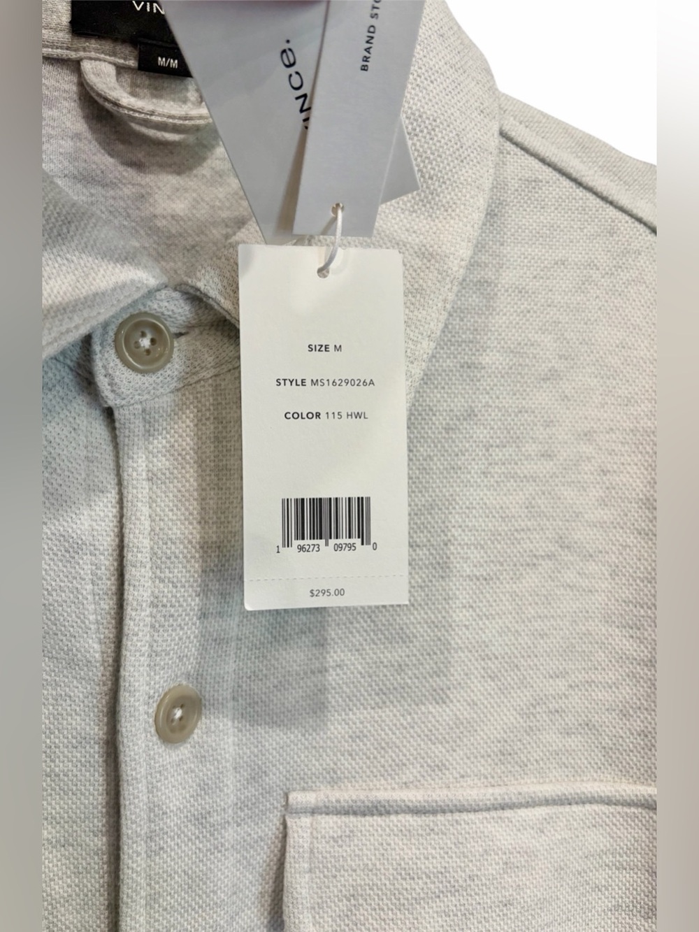 VINCE DOUBLE KNIT COTTON BLEND SHIRT JACKET NWT - Picture 7 of 8